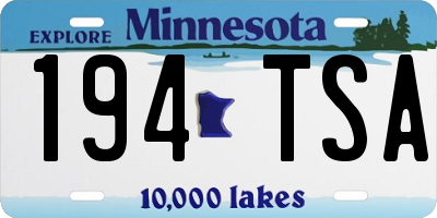 MN license plate 194TSA