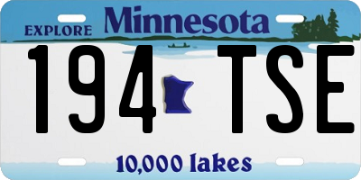 MN license plate 194TSE