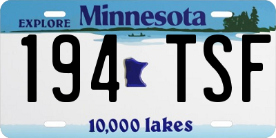 MN license plate 194TSF