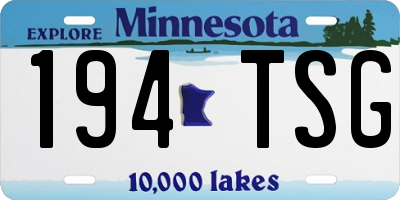 MN license plate 194TSG