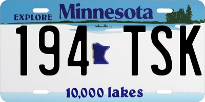MN license plate 194TSK