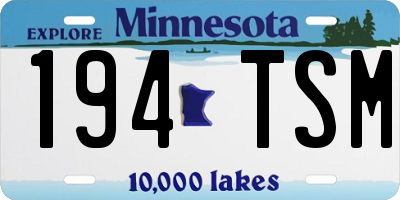MN license plate 194TSM