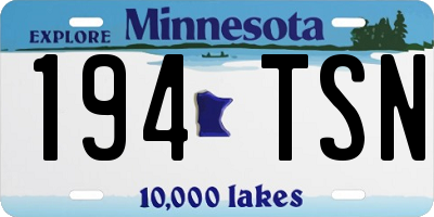 MN license plate 194TSN