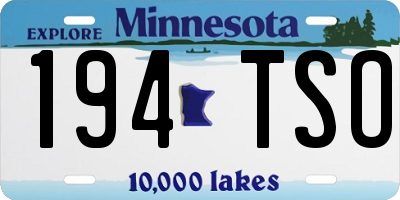 MN license plate 194TSO