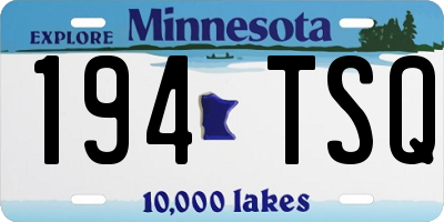 MN license plate 194TSQ