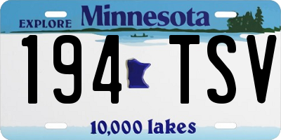 MN license plate 194TSV