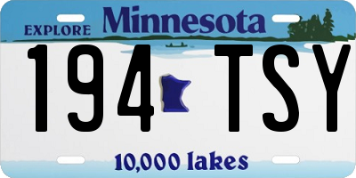 MN license plate 194TSY