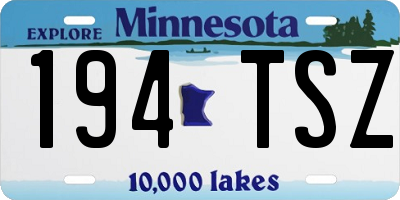 MN license plate 194TSZ