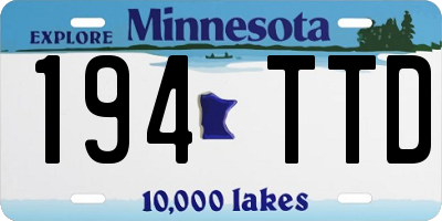 MN license plate 194TTD