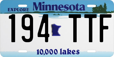 MN license plate 194TTF