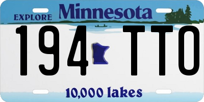 MN license plate 194TTO