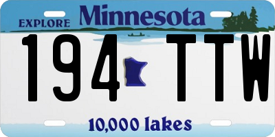 MN license plate 194TTW