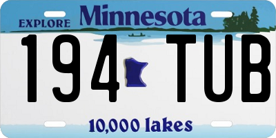 MN license plate 194TUB
