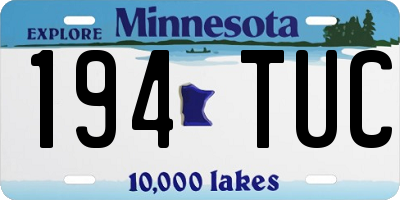 MN license plate 194TUC