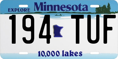MN license plate 194TUF