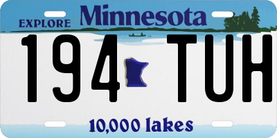 MN license plate 194TUH