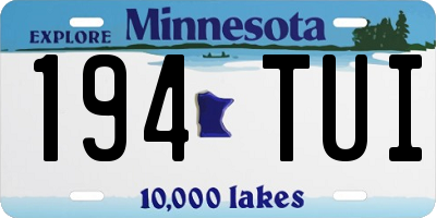 MN license plate 194TUI