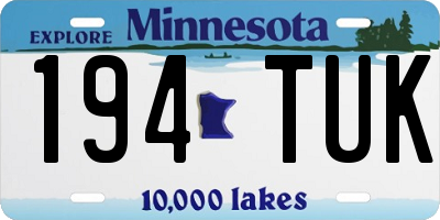 MN license plate 194TUK