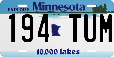 MN license plate 194TUM