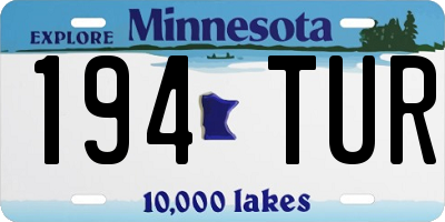 MN license plate 194TUR