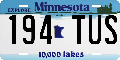MN license plate 194TUS