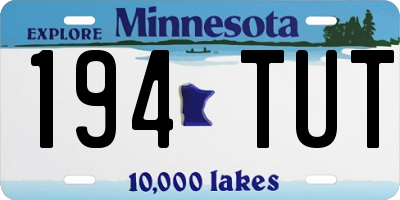 MN license plate 194TUT