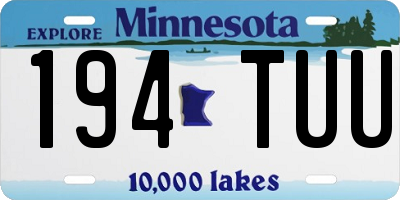 MN license plate 194TUU