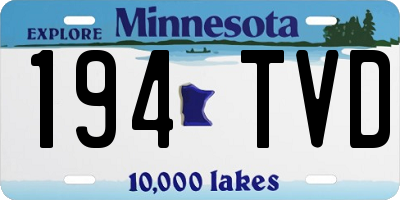MN license plate 194TVD