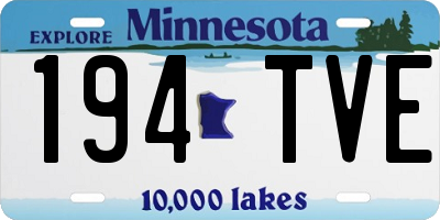 MN license plate 194TVE