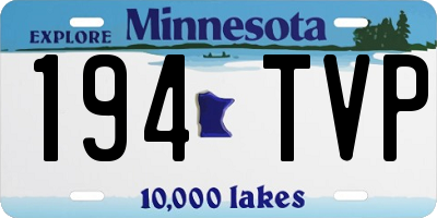 MN license plate 194TVP