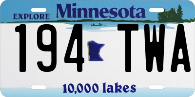 MN license plate 194TWA