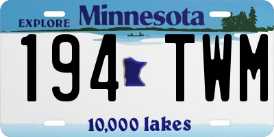 MN license plate 194TWM