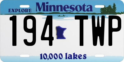 MN license plate 194TWP