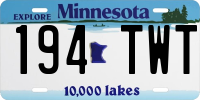 MN license plate 194TWT