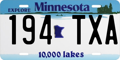 MN license plate 194TXA