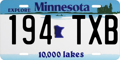MN license plate 194TXB