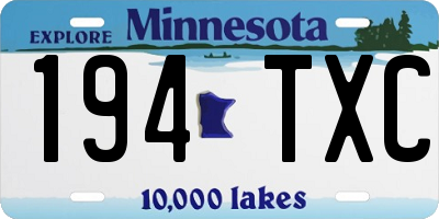 MN license plate 194TXC