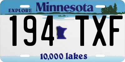 MN license plate 194TXF