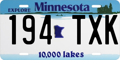 MN license plate 194TXK
