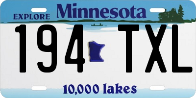 MN license plate 194TXL