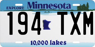 MN license plate 194TXM