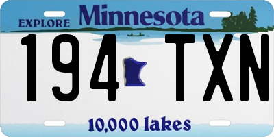 MN license plate 194TXN