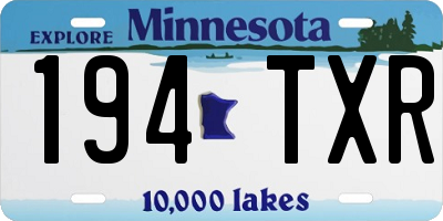 MN license plate 194TXR