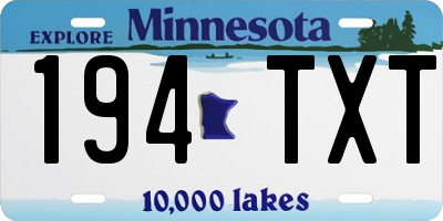 MN license plate 194TXT