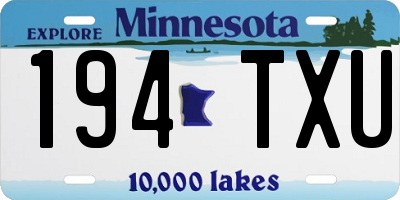 MN license plate 194TXU