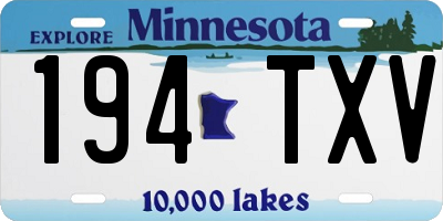 MN license plate 194TXV