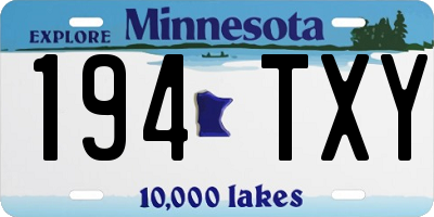 MN license plate 194TXY