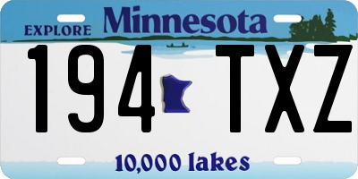 MN license plate 194TXZ