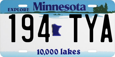 MN license plate 194TYA