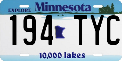 MN license plate 194TYC